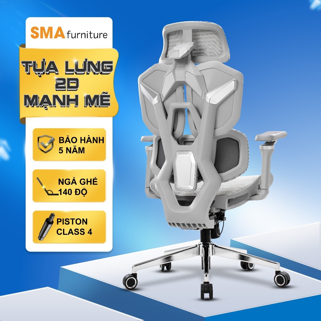Ghế công thái học đạm chất gaming SMA Furniture Gaming-X Bảo hành 5 năm, Piston Calss 4, Ngả ghế 140 độ | BigBuy360 - bigbuy360.vn