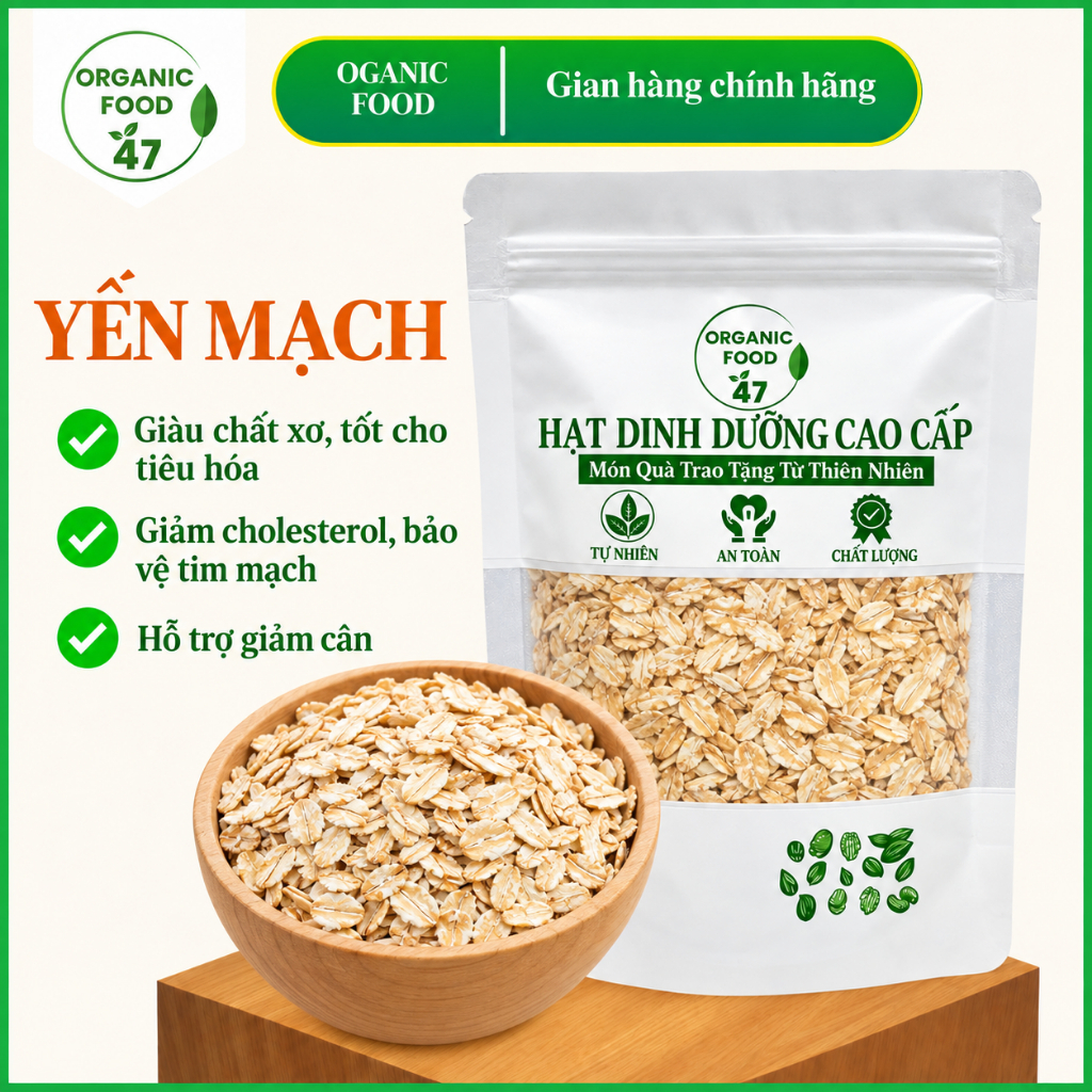 Yến mạch ÚC cán dẹp, cán vỡ nấu sữa, ngũ cốc giảm cân, healthy trọng lượng 500gram