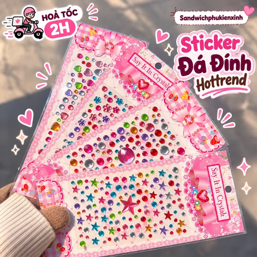 [ HOẢ TỐC ] STICKER ĐÁ KEO SẴN, NHIỀU MẪU, MÀU PASTEL XINH XẮN TRENDING | SANDWICHPHUKIENXINH
