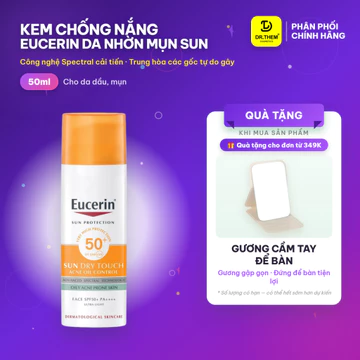 Kem Chống Nắng Eucerin Cho Da Nhờn Mụn Eucerin Sun Dry Touch Acne Oil Control Face SPF50+ 50ml- Dr Thêm