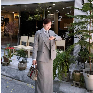 Set Suit Nữ Công Sở May Đo Cao Cấp | Áo Blazer + Gile + Chân Váy Thanh Lịch | Vest Nữ Form Chuẩn Sang Trọng