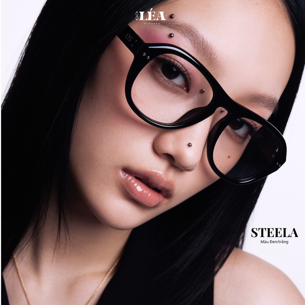Kính mắt chuyên lắp cận LÉAGLASSES kính STEELA Oval mèo cao cấp Bayonetta Y2K phong cách Vintage