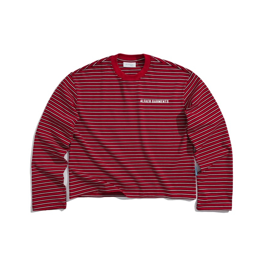 ÁO THUN LOCAL BRAND "ALFAER" CLASSIC LOGO STRIPED LONGSLEEVE T-SHIRT - RED | BigBuy360 - bigbuy360.vn