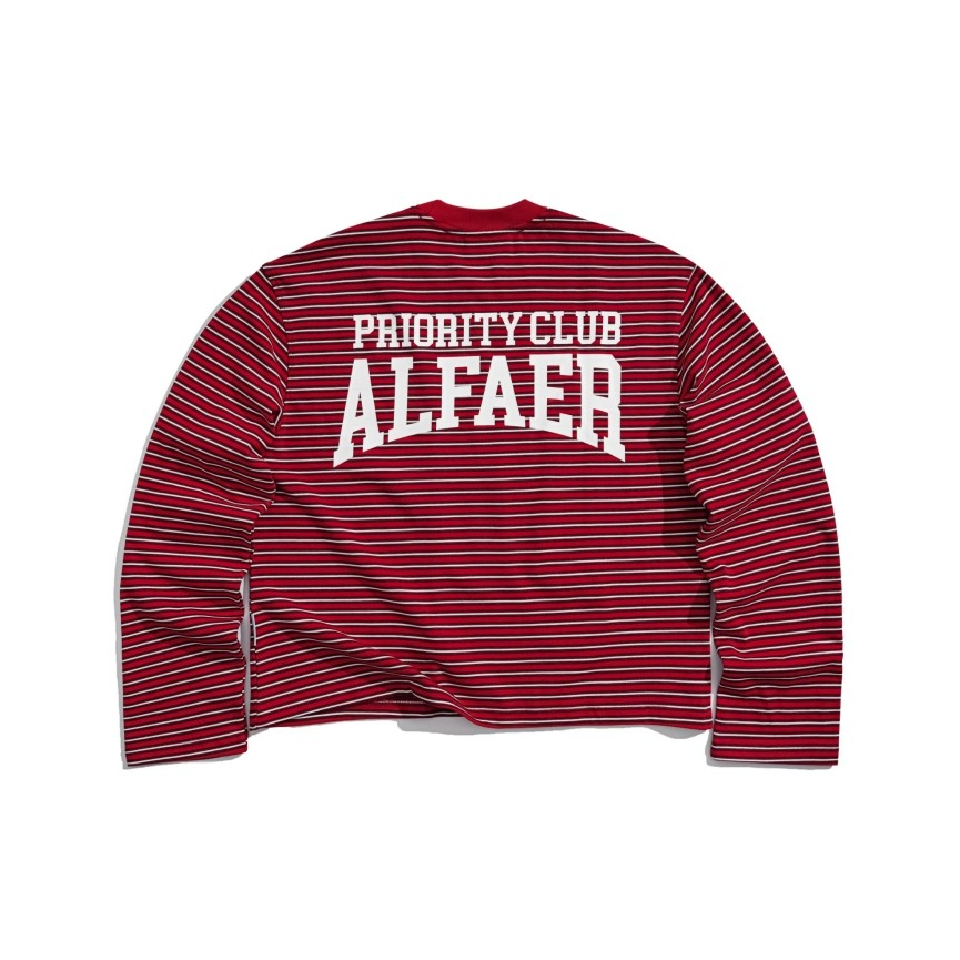 ÁO THUN LOCAL BRAND "ALFAER" CLASSIC LOGO STRIPED LONGSLEEVE T-SHIRT - RED | BigBuy360 - bigbuy360.vn