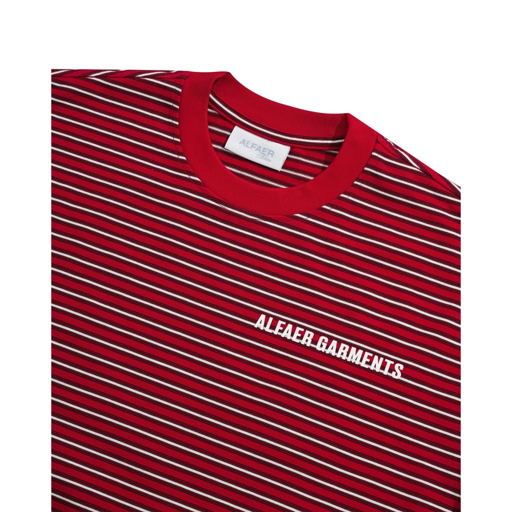 ÁO THUN LOCAL BRAND "ALFAER" CLASSIC LOGO STRIPED LONGSLEEVE T-SHIRT - RED | BigBuy360 - bigbuy360.vn