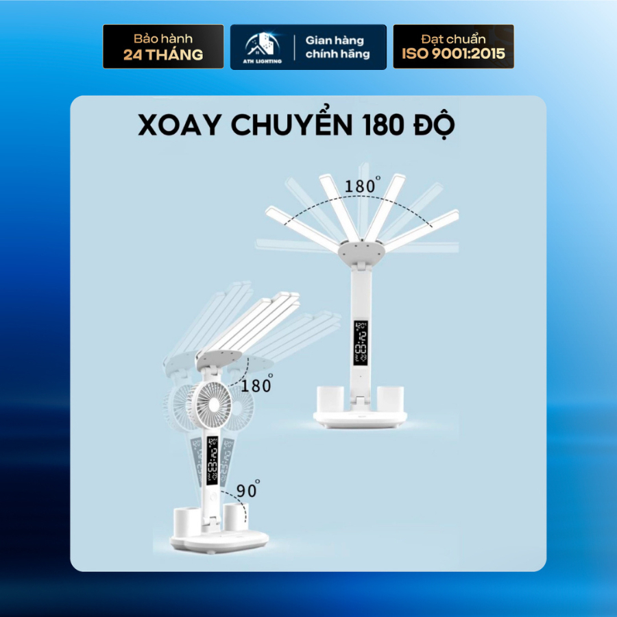 Đèn Bàn Học  ATH LIGHTING, Loại Đèn Học Tích Điện 3 Chế Độ Có Màn Hình LCD Đèn Bàn Làm Việc Bảo Vệ Mắt | BigBuy360 - bigbuy360.vn