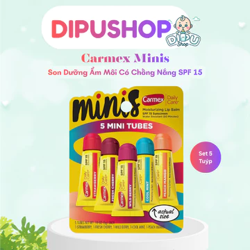 Set 5 tuýp son dưỡng ẩm môi Carmex có chống nắng SPF 15