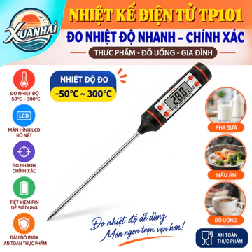 Nhiệt kế điện tử TP101/Nhiệt kế kỹ thuật số Loại đầu dò điện tử đo nhiệt độ nước pha sữa, thực phẩm nấu ăn màn hình led