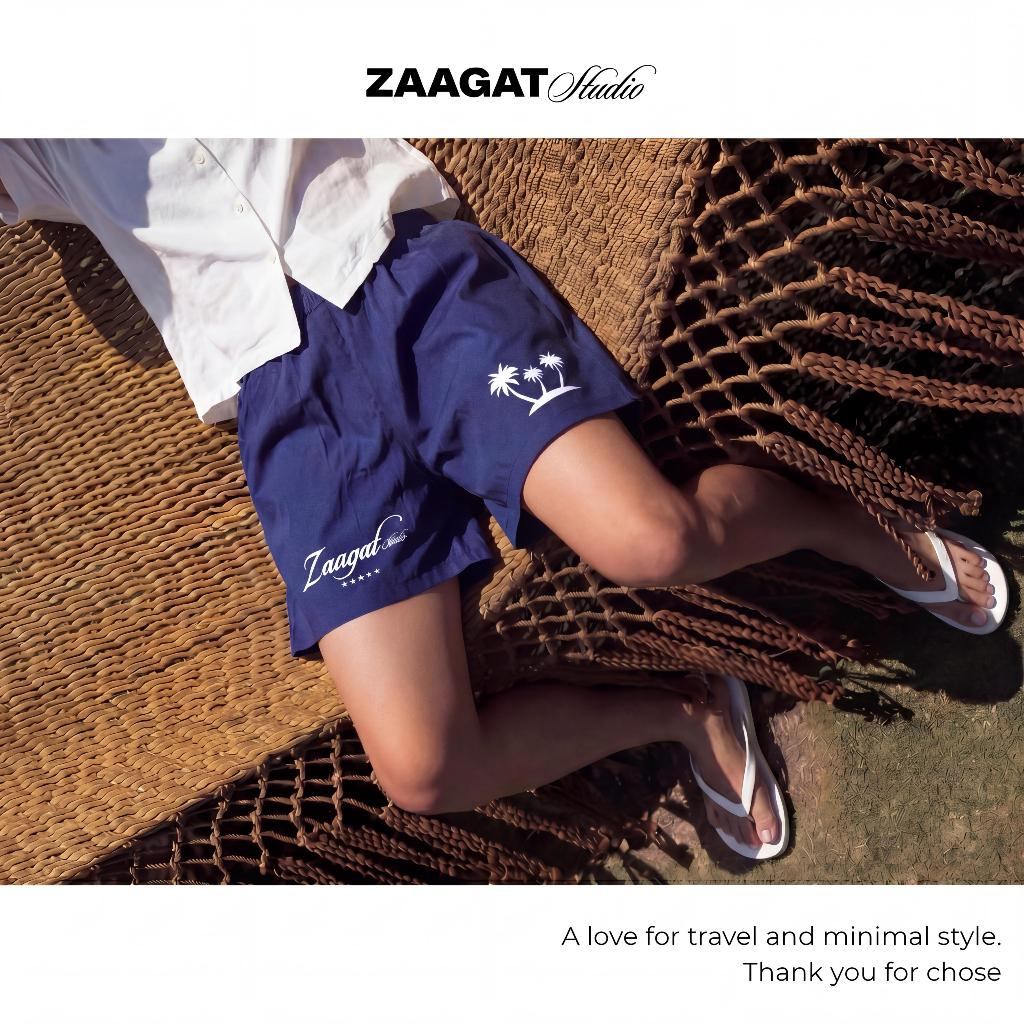 Quần Short Nam Nữ Form Rộng Kaki Coconut ZAAGAT STUDIO Quần Đùi Gió Cộc Trên Gối Chất Mát Đi Biển