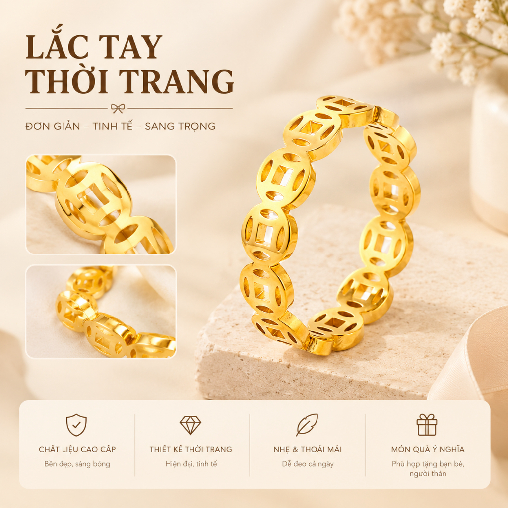 Women's Gold-Plated Feng Shui Ring by OPULUX