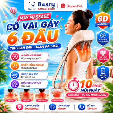 Máy Massage Cổ Vai Gáy 6D METIS Giảm Đau Mỏi Vai Gáy Máy Massage Thông Minh Cải Thiện Sức Khỏe Giúp Thư Giãn