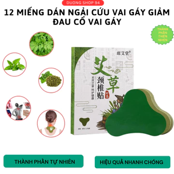 [12 miếng] Miếng Dán Vai Gáy Ngải Cứu 12 miếng – Làm Ấm, Giảm Đau Cứng Cổ, Mỏi Gáy, Thích Hợp Người Già, Dân Văn Phòng