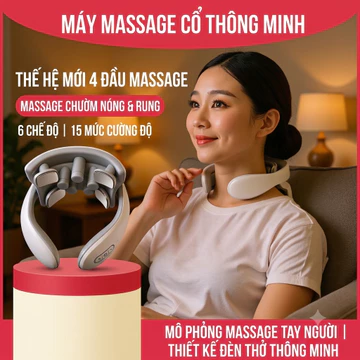 Máy Massage Cổ Vai Gáy Đa Năng, Máy Massage Cổ Rung Chườm Nóng, Massage Thư Giãn Cổ Vai Gáy Cầm Tay