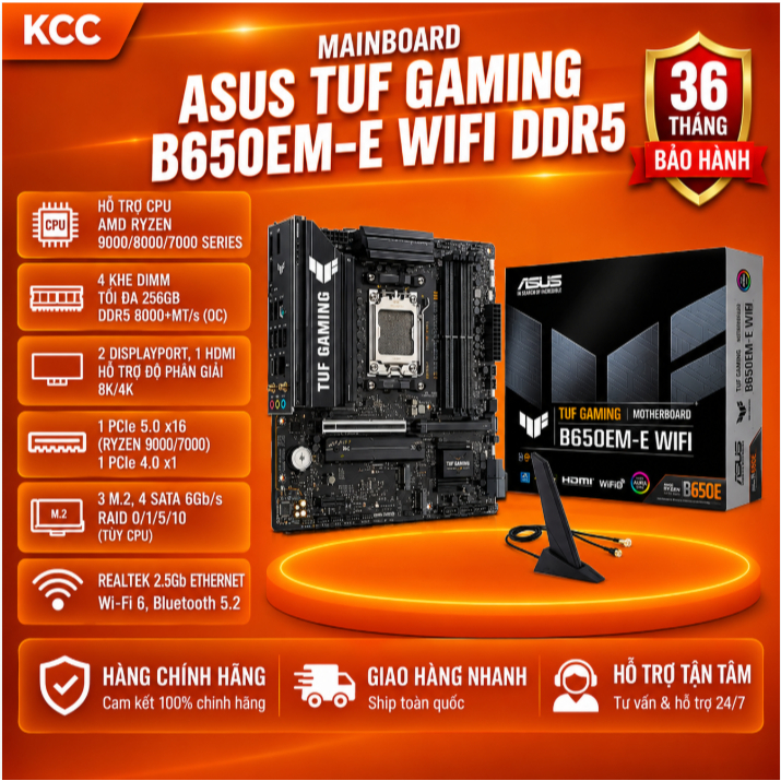 Mainboard Asus TUF GAMING B650EM-E WIFI DDR5 bảo hành chính hãng 3 năm