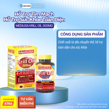 ✅ [CHÍNH HÃNG] MediUSA KRILL OIL 300MG DẦU NHUYỄN THỂ TỐT CHO NÃO BỘ, MẮT VÀ TIM H/60 VIÊN