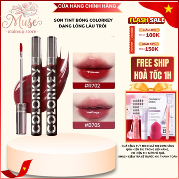 COLORKEY Son Tint Bóng Dạng Lỏng Vỏ Đen – Bền Màu, Căng Bóng | Muse Store