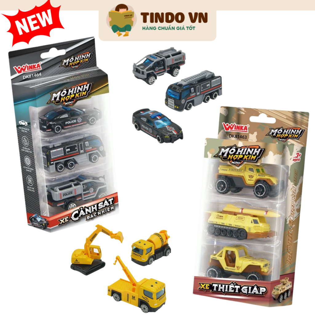 Đồ Chơi DUKA: Mô Hình Hợp Kim – Xe Cảnh Sát Đặc Nhiệm/ Xe Thiết Giáp/ Xe Công Trình