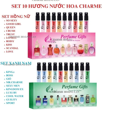 Bộ test nước hoa Charme 10 mùi dành cho nam và nữ chính hãng