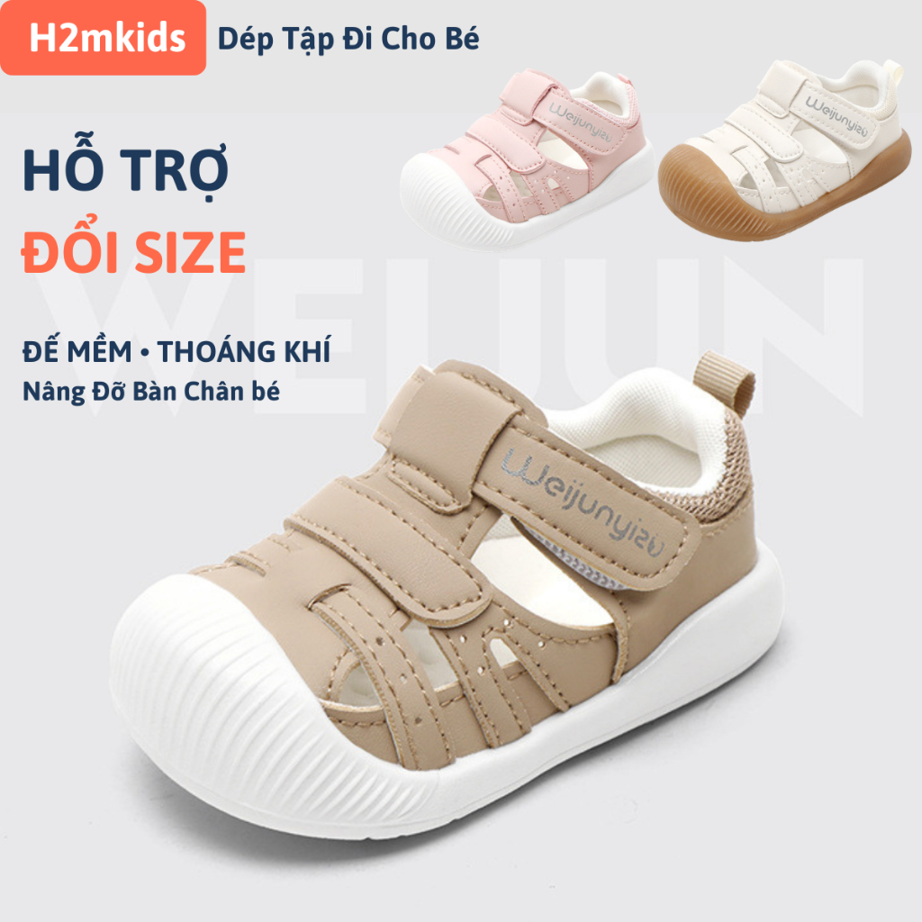 Dép tập đi cho bé trai bé gái Weijunyiz 8001, giày tập đi chống bẹt chân đế mềm siêu nhẹ chống trơn trượt TD9