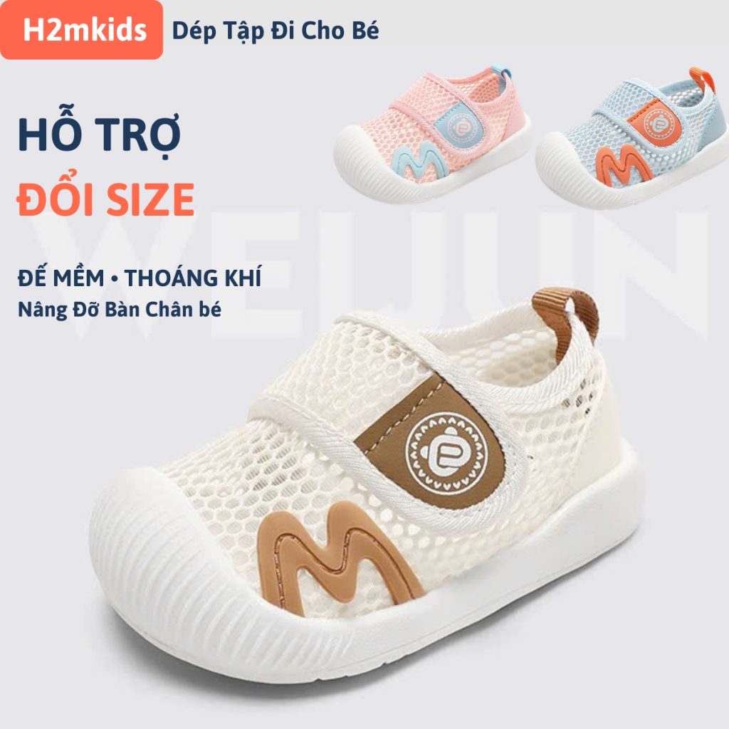 Dép tập đi cho bé gái bé trai Weijunyiz 1726, giày tập đi chống bẹt chân đế mềm siêu nhẹ chống trơn trượt TD4