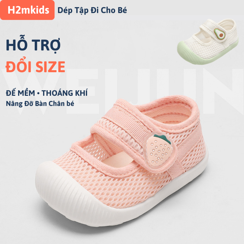 Dép tập đi cho bé gái bé trai 1086, giày tập đi chống bẹt chân đế mềm siêu nhẹ chống trơn trượt TD5