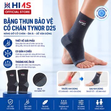 Băng Thun Cổ Chân Tynor D25 Cặp 2 Chiếc Co Giãn 4 Chiều Hỗ Trợ Mắt Cá Chân - Thiết Bị Y Tế HMS