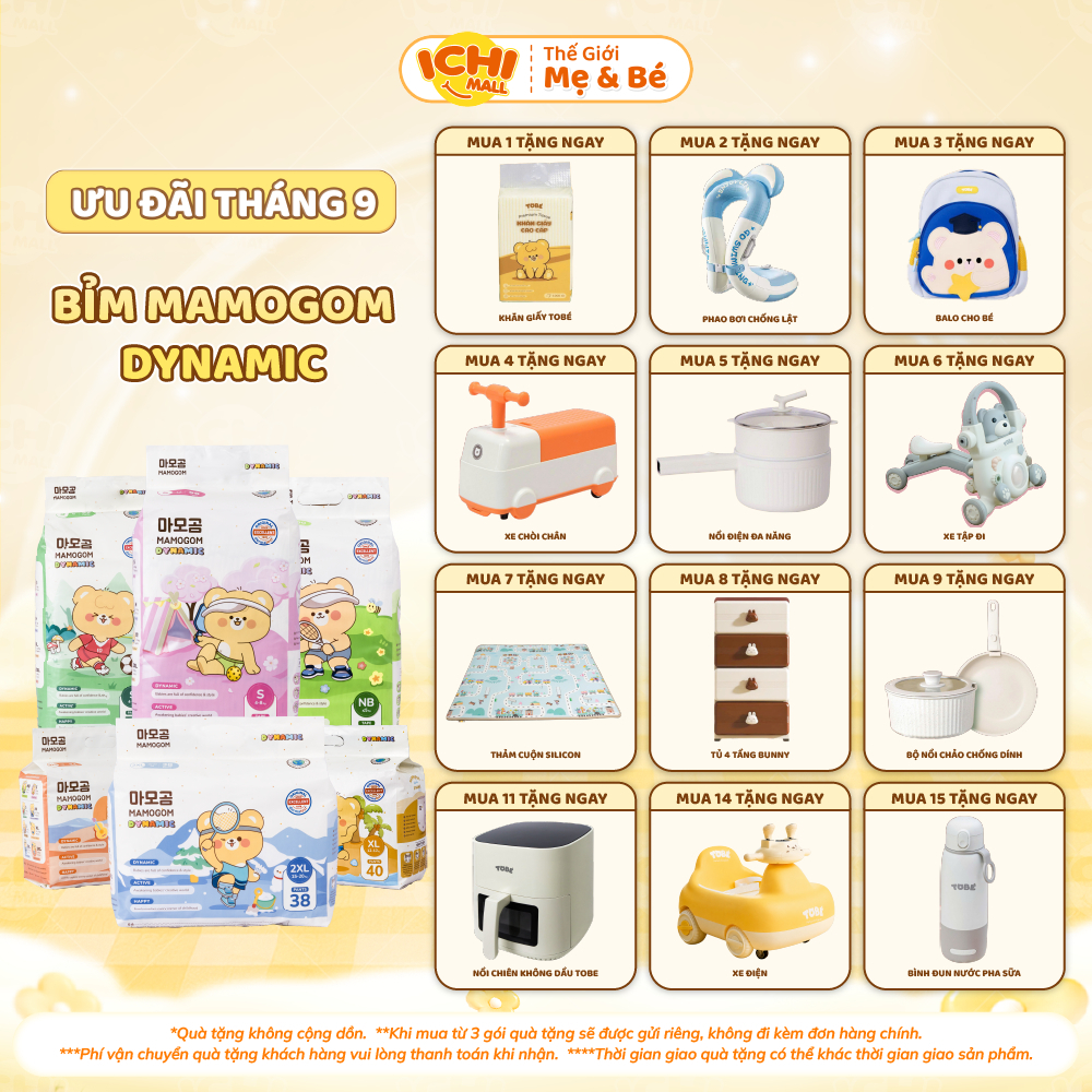 Tã/Bỉm Mamogom Premium / Dynamic dán/quần hữu cơ cao cấp công nghệ Hàn Quốc đủ size S62/M52/M48/L44/XL40/XXL38_Ichimall