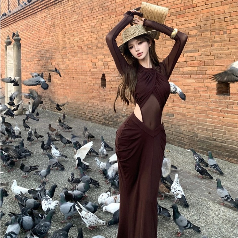 Đầm Maxi Đi Tiệc Cutout Lưới Hot GirlSang Trọng