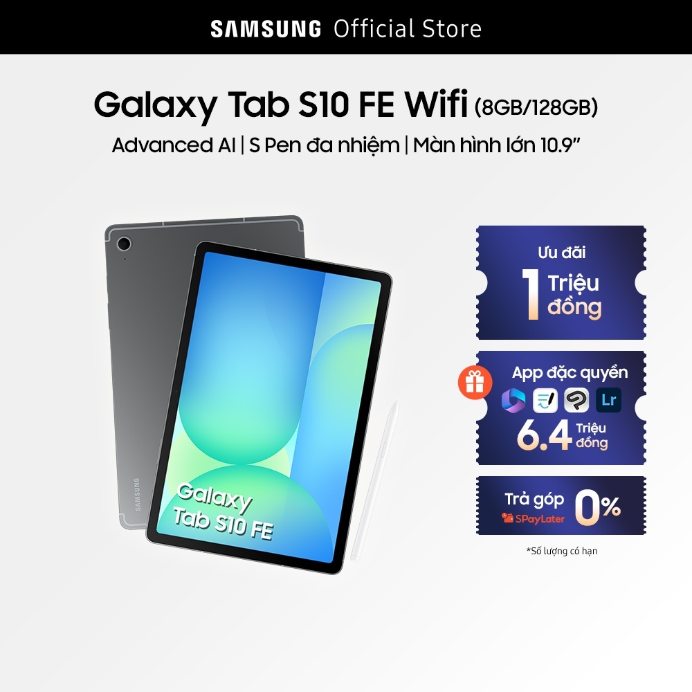 Máy Tính Bảng Samsung Galaxy Tab S10 FE Wifi 8GB/128GB | BigBuy360 - bigbuy360.vn