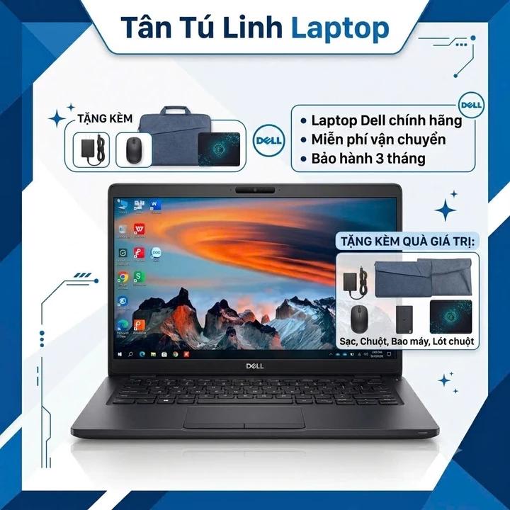 Laptop Dell Latitude 5300 i5 8265U / RAM 8GB / SSD 256GB / Màn 13.3" FHD IPS Cảm Ứng (Cũ 98% - Kèm Sạc, Chuột)