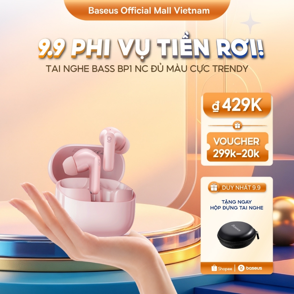 [MỚI VỀ - MÀU TRENDY] Tai Nghe Không Dây Baseus BP1 NC Chống Ồn Thông Minh,Chống Nước,Pin 41h,Chill Trọn Mọi Khoảnh Khắc | BigBuy360 - bigbuy360.vn