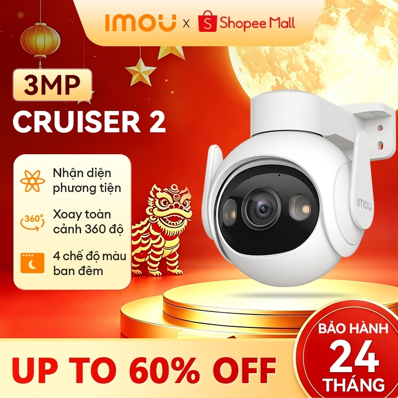 Camera Wifi ngoài trời Imou Cruiser 2 I 3MP/5MP I IPC-GS7EP-5M0WE I Đàm thoại 2 chiều I Phát hiện phương tiện