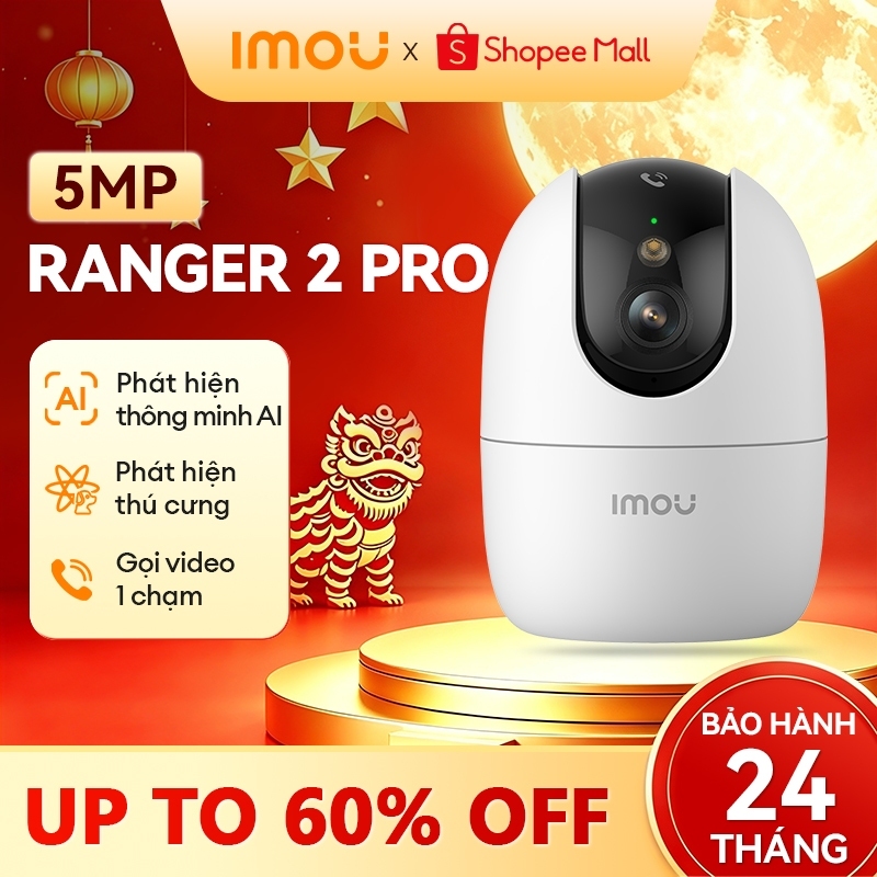 Imou Camera Wifi trong nhà Ranger 2 Pro 5MP I IPC-S2EP-5R1S I Wi-Fi 6 băng tần kép I  Phát hiện người & thú cưng