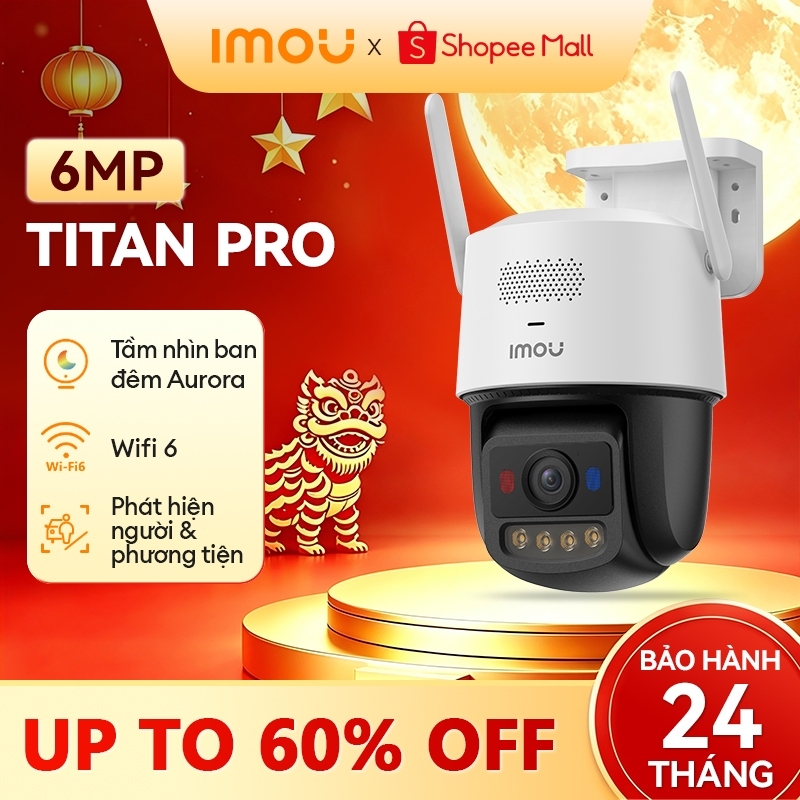 Imou Camera Wifi ngoài trời Titan Pro I 6MP I IPC-U7LP-6V0NE I Thị Giác Đêm Màu Aurora  I AIgo Play