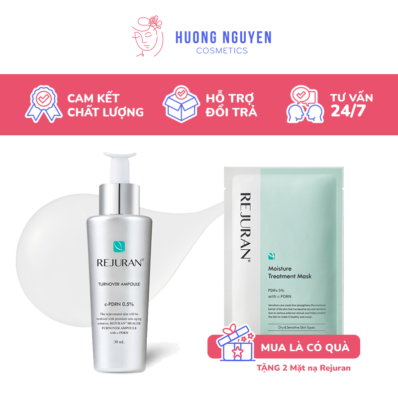 [Nhập Khẩu] Serum Trẻ Hoá & Căng Bóng Da Rejuran Turnover Ampoule c-PDRN 0.5% 30ml Giảm Thâm Đỏ & Sáng Da