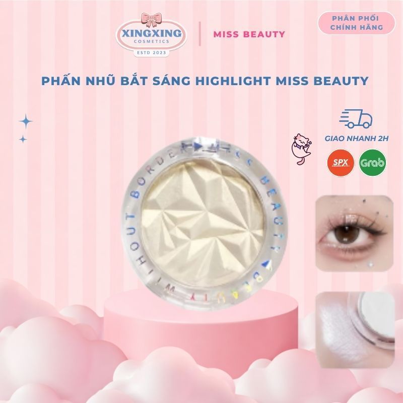 [Miss Beauty] Phấn Bắt Sáng Tạo Khối Highlight Lấp Lánh Miss Beauty Phù Hợp Với Mọi Loại Da Thiết Kế Bột Mịn