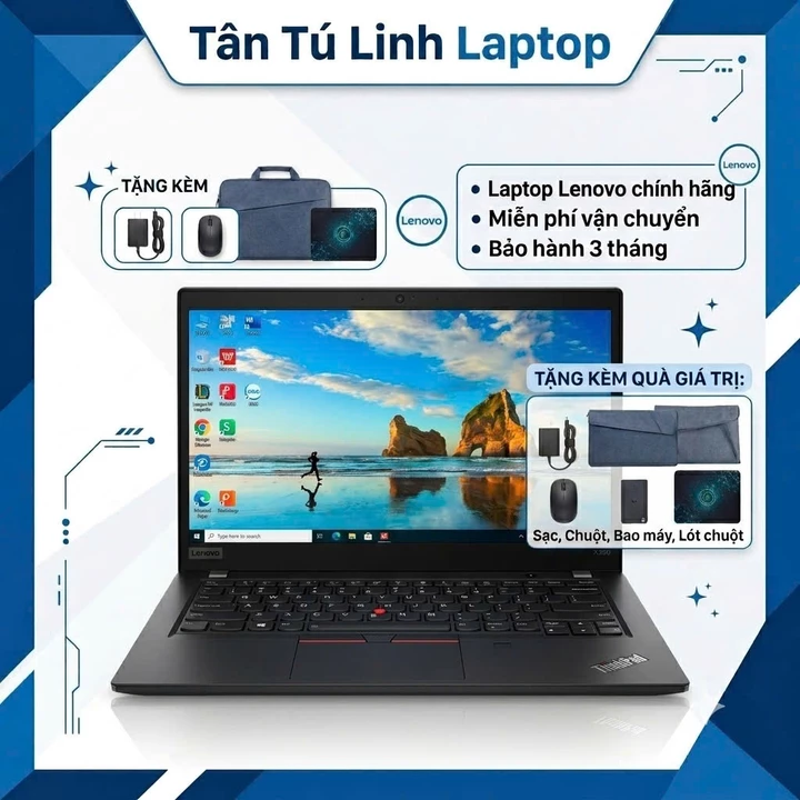 LAPTOP LENOVO THINKPAD X390 | i5 8265U / RAM 8GB / SSD 256GB / MÀN 13.3" FHD | NHỎ GỌN, BỀN BỈ