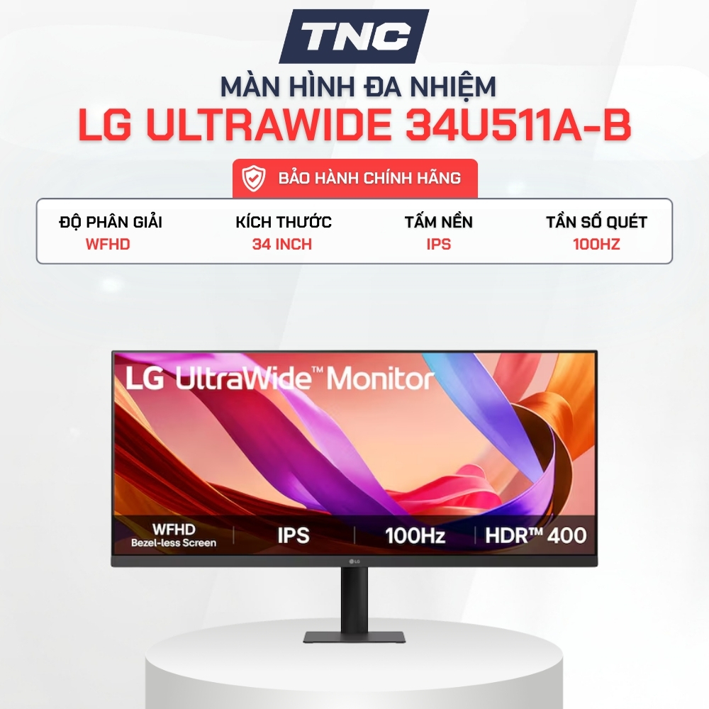 Màn Hình LG UltraWide 34U511A-B 34 inch/ IPS/ WFHD/ 100Hz/ 1ms - BẢO HÀNH 24 THÁNG - TNC STORE