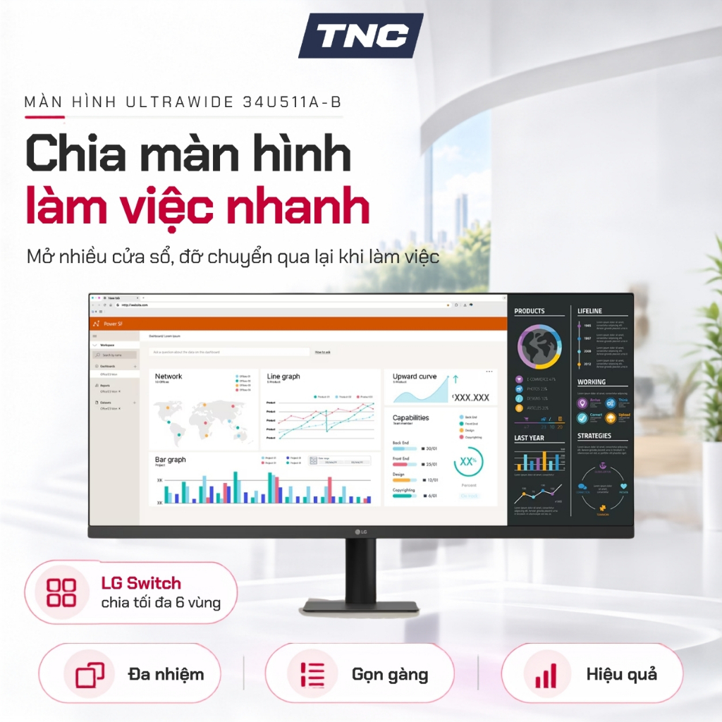 Màn Hình LG UltraWide 34U511A-B 34 inch/ IPS/ WFHD/ 100Hz/ 1ms - BẢO HÀNH 24 THÁNG - TNC STORE | BigBuy360 - bigbuy360.vn