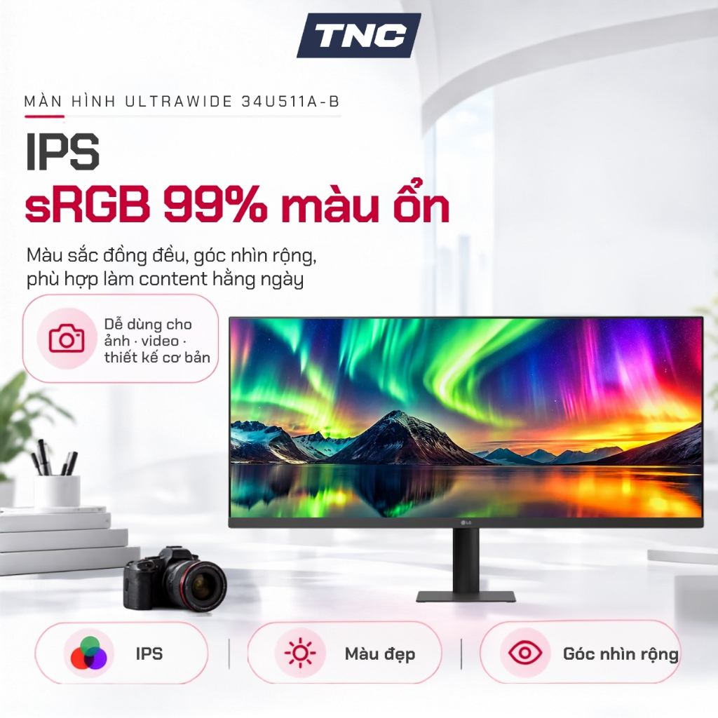 Màn Hình LG UltraWide 34U511A-B 34 inch/ IPS/ WFHD/ 100Hz/ 1ms - BẢO HÀNH 24 THÁNG - TNC STORE | BigBuy360 - bigbuy360.vn