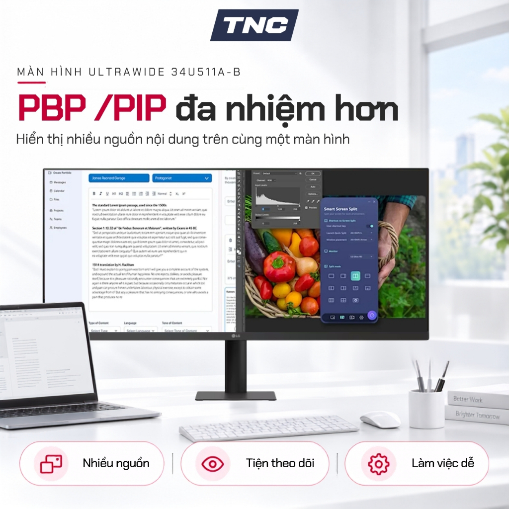 Màn Hình LG UltraWide 34U511A-B 34 inch/ IPS/ WFHD/ 100Hz/ 1ms - BẢO HÀNH 24 THÁNG - TNC STORE | BigBuy360 - bigbuy360.vn