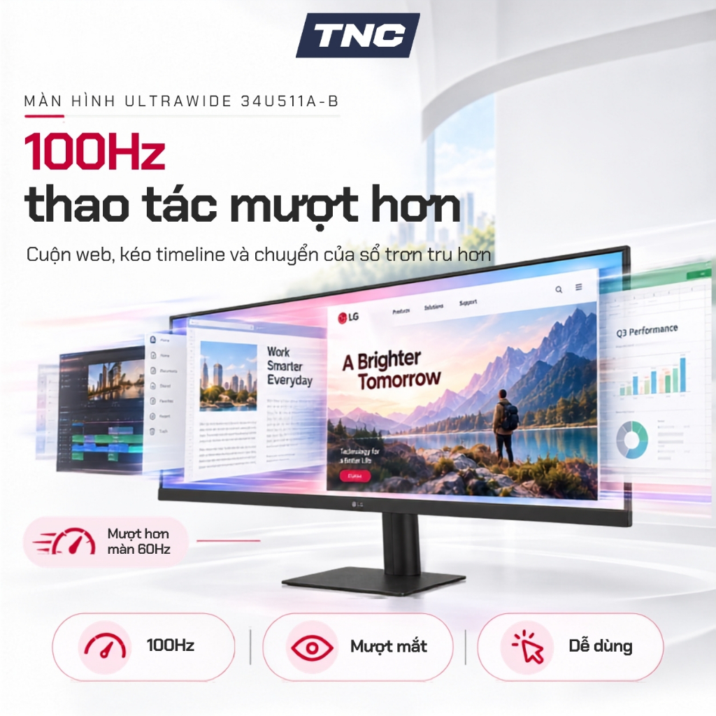 Màn Hình LG UltraWide 34U511A-B 34 inch/ IPS/ WFHD/ 100Hz/ 1ms - BẢO HÀNH 24 THÁNG - TNC STORE | BigBuy360 - bigbuy360.vn