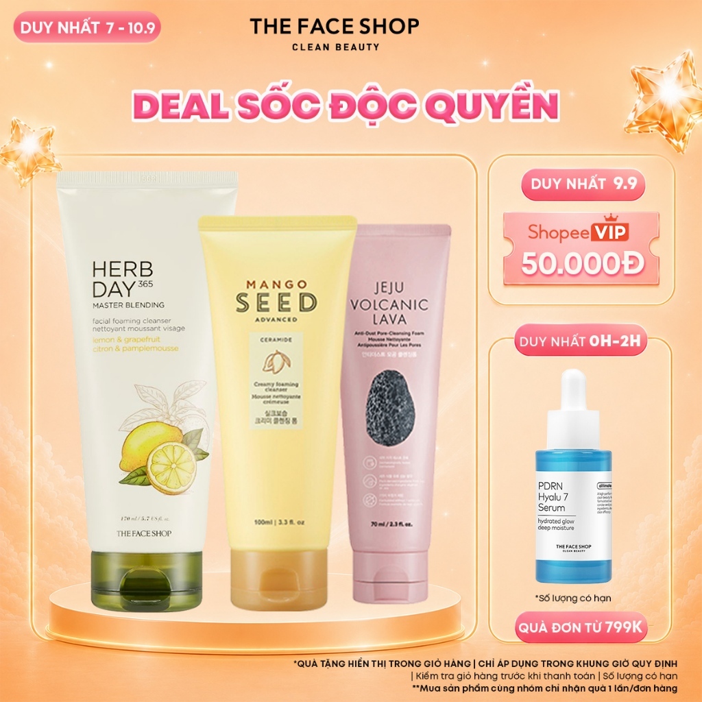 [FS]Combo 3 Sữa Rửa Mặt THE FACE SHOP Dành Cho Mọi Loại Da (mix nhiều loại)