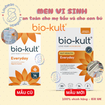 Men vi sinh BioKult an toàn cho mẹ bầu và sau sinh nội địa Anh giúp cân bằng hệ vi sinh đường ruột đủ bill Loubean