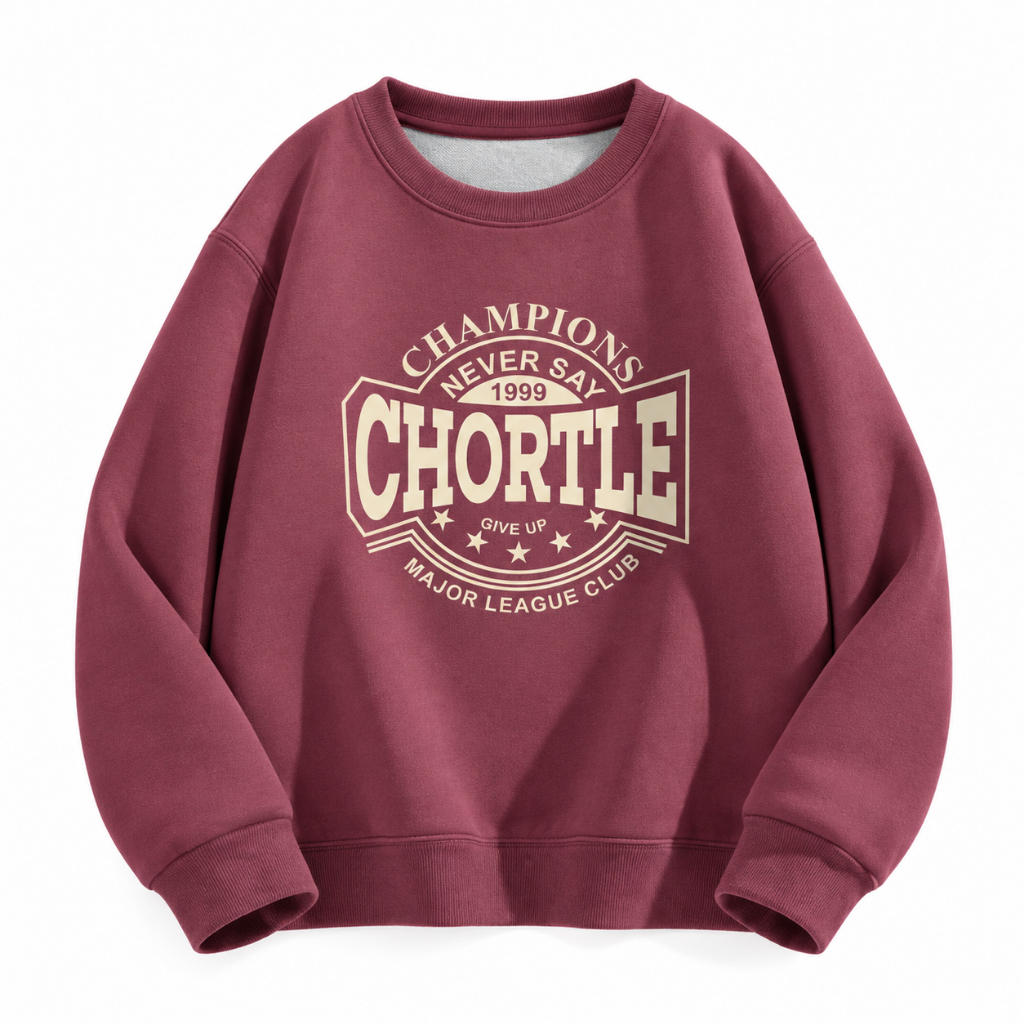 Áo Sweater Unisex In Họa Tiết CHORTLE Nỉ 2 Da Form Rộng Basic Streetwear Áo Nỉ Dài Tay Nam Nữ