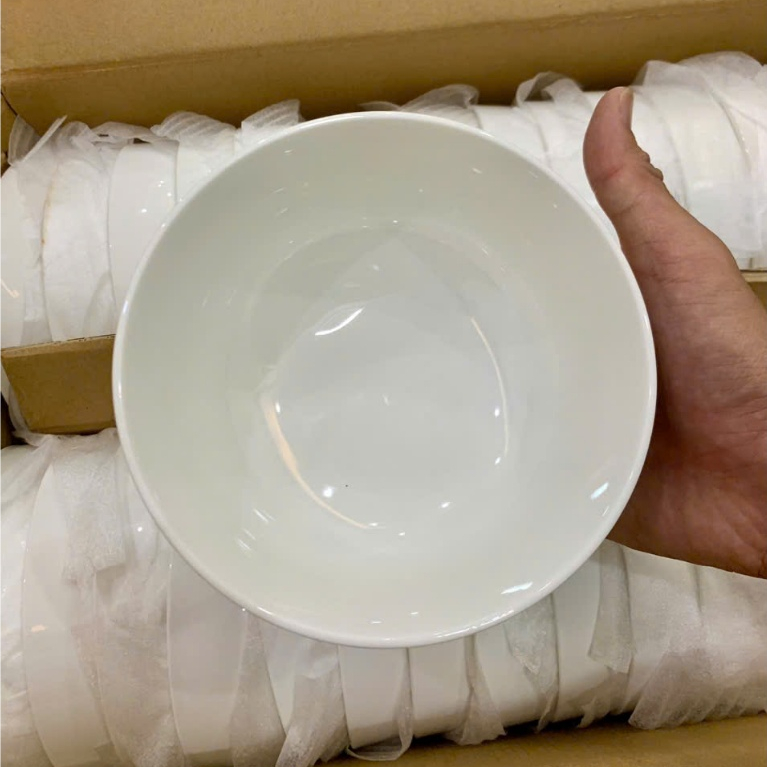 Sét 5 Bát tô to ăn phở hàng không miệng 16 cm, sâu 9 cm trơn mịn không hoạ tiết