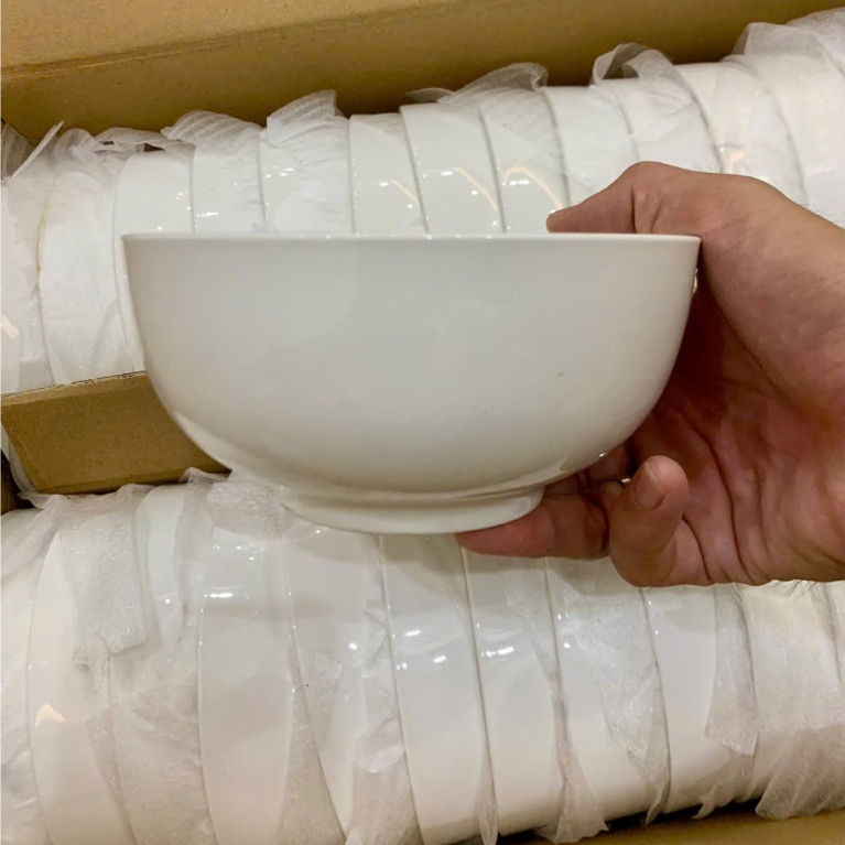 Sét 5 Bát tô to ăn phở hàng không miệng 16 cm, sâu 9 cm trơn mịn không hoạ tiết | BigBuy360 - bigbuy360.vn