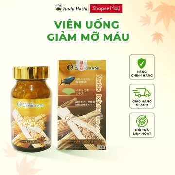 Viên uống Natto Ichou chứa Nattokinase 3000FU giảm nguy cơ tai biến, cải thiện trí nhớ 90 viên
