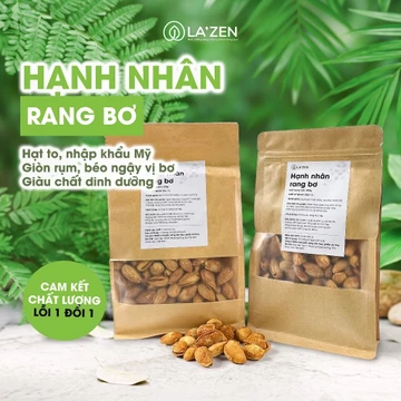 Hạnh nhân rang bơ vỏ mỏng Mỹ/Úc, có đầy đủ công bố, xuất hóa đơn công ty - La'zen