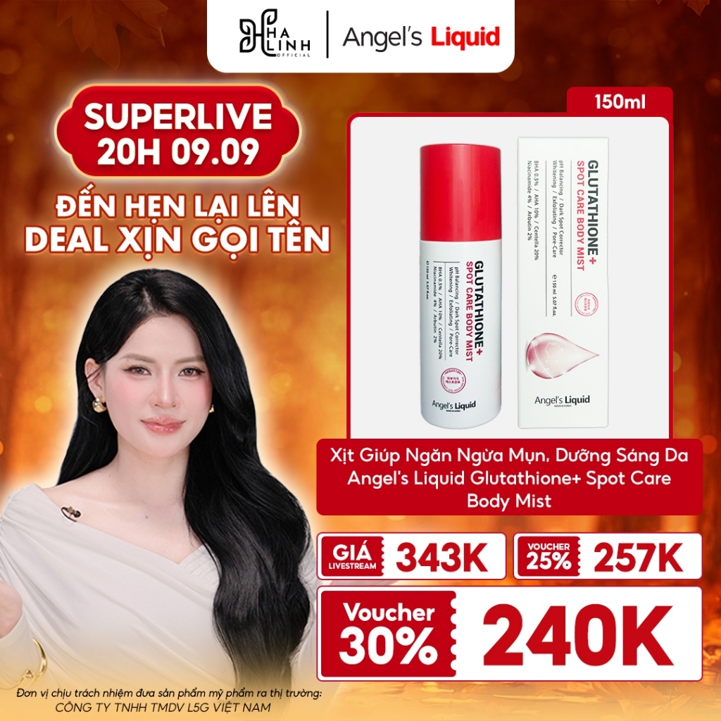 angels liquid glutathione body mist Võ Hà Linh x Angel's Liquid] Xịt Lưng Angel's Spot Care (150ml) Skoczylas New Nac L-glutathione,